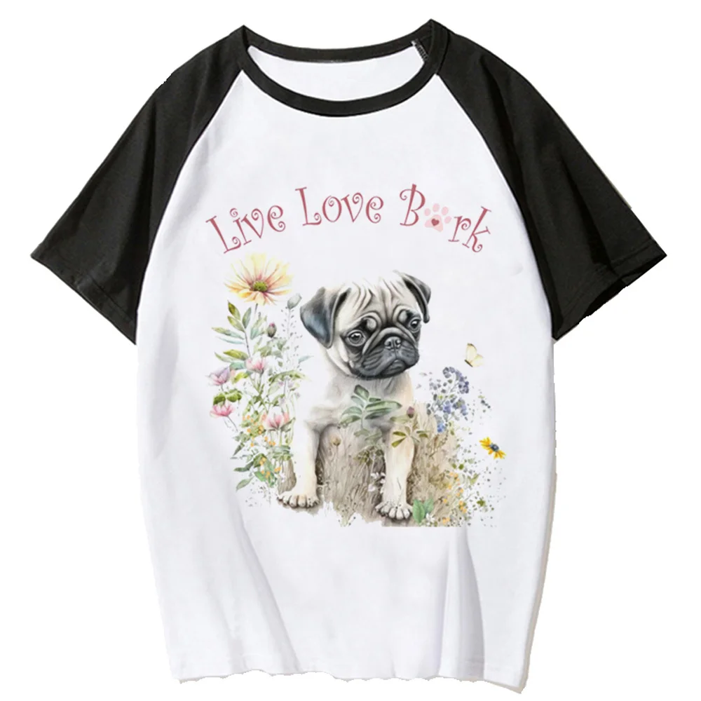 

Pug Tee women graphic Japanese top female comic Japanese clothing