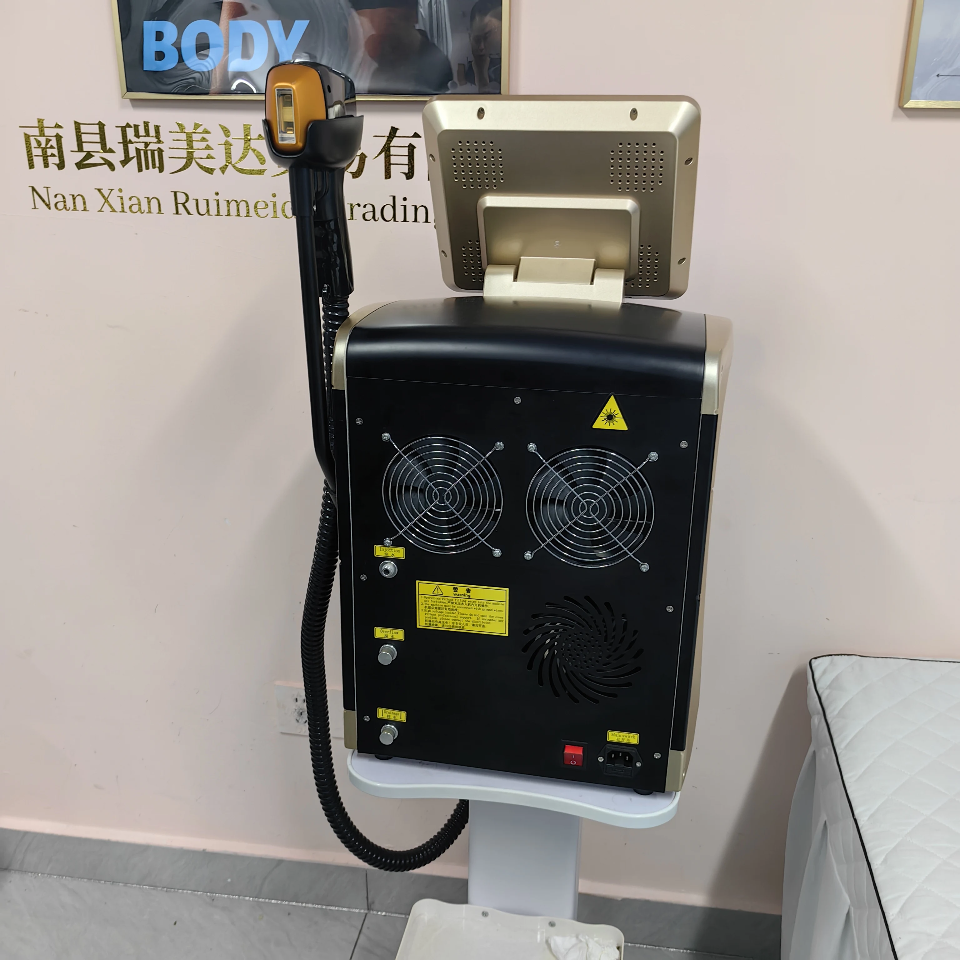 Latest Diode ND:YAG  Hair Removal Device - Triple Wavelength, 4000W Power, Painless and Permanent 808nm+1064nm+755nm