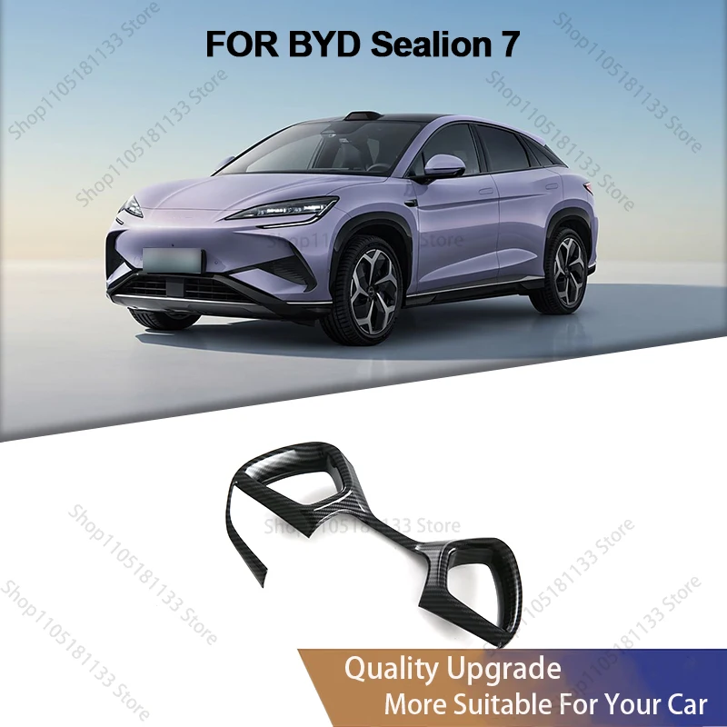 LHD RHD For BYD Sealion 7 Sea lion 07 EV 2024 2025 Car Steering Wheel Trim Decoration Carbon Fiber ABS Steering Wheel Cover Trim