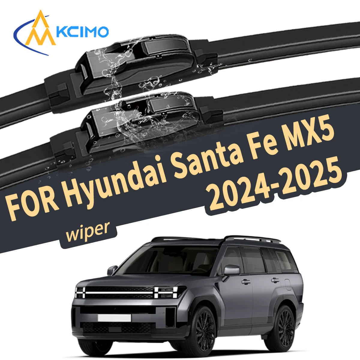 

Silent Wiper Blade For Hyundai Santa Fe MX5 2024-2025 Natural Rubber Windshield Wiper Auto Replacement Parts High Quality Car