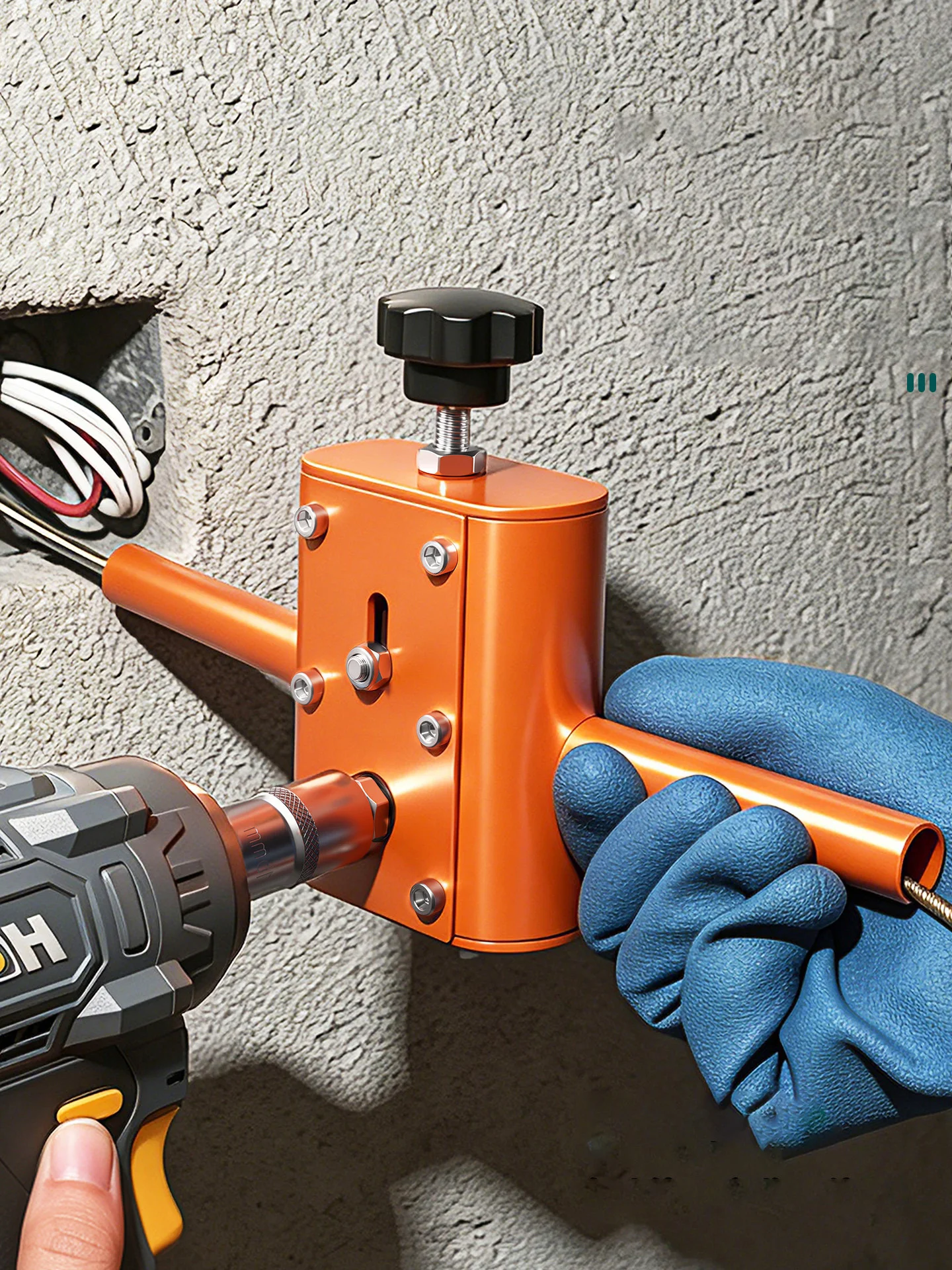 Semi Automatic Wall Wiring Machine Portable Anti-Jamming Cable Threading Tool Electric Drill Conduit Pipe Construction Tool image 2