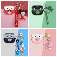 Cute Cartoon Anime Role Minnie Soft Earphone Cover for Huawei Freebuds Pro 2 Earphone Wireless Headphone Case Box with Keychain