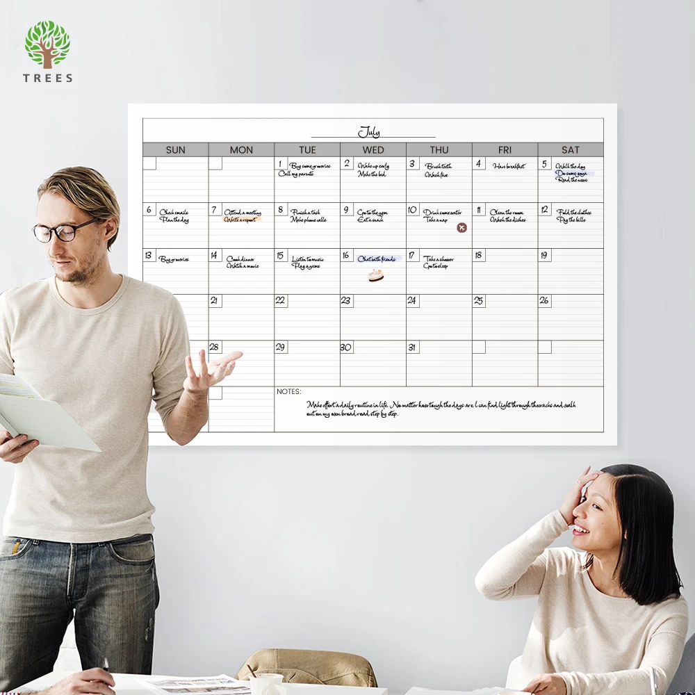 Large-Sized Monthly Planner, Undated Wall Hanging Planning Chart, Daily Plans for Each Month, 39*27 Inches, Daily Planner