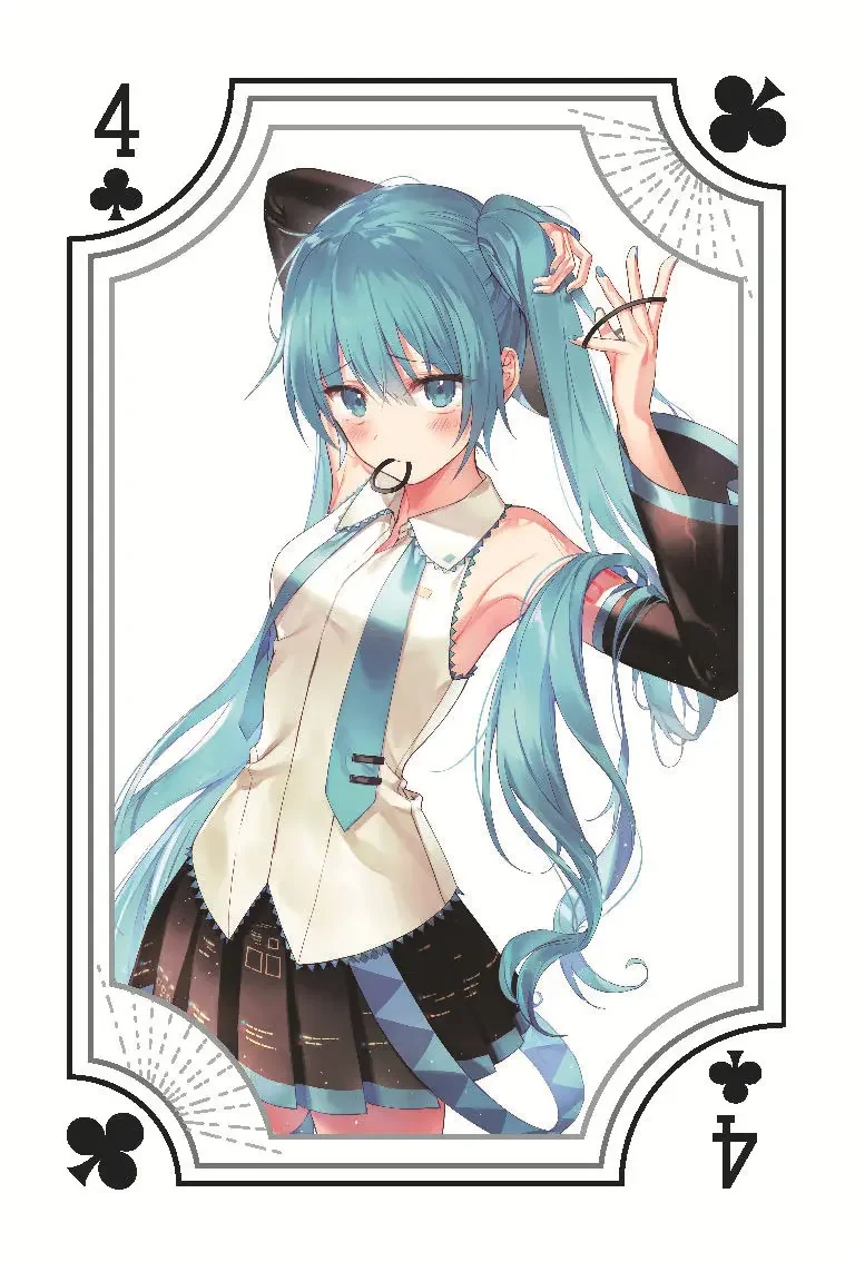 54 sheet different patterns Megurine Luka Hatsune Miku playing cards Anime Hatsune Miku family game cartoon card photos toys 6X9