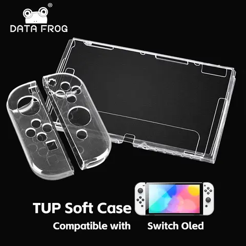 DATA FROG TPU Soft Transparent Shell Protective Case Clear Frame Protector For Switch Oled Game Console Accessories