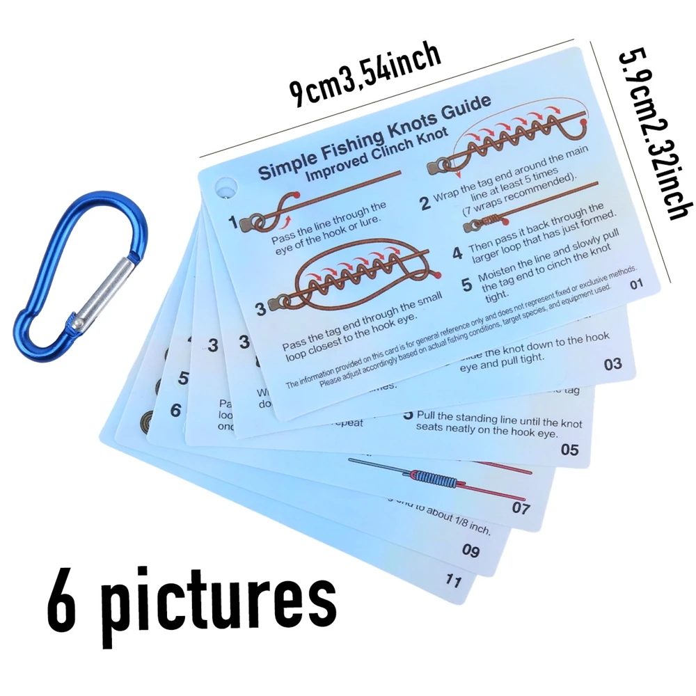 Waterproof Pocket Size Fishing Knot Cheat Sheet, Plastic Knot Tying Guide Card, Portable Kayak Fishing Accessory Gift For Men
