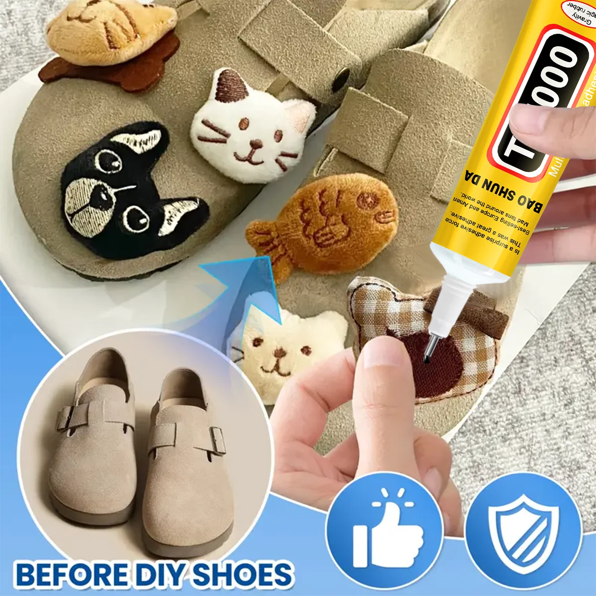 E7000 transparent contact adhesive, fiber fabric adhesive for DIY, multi-purpose wedding dress, leather bag, diamond glass.