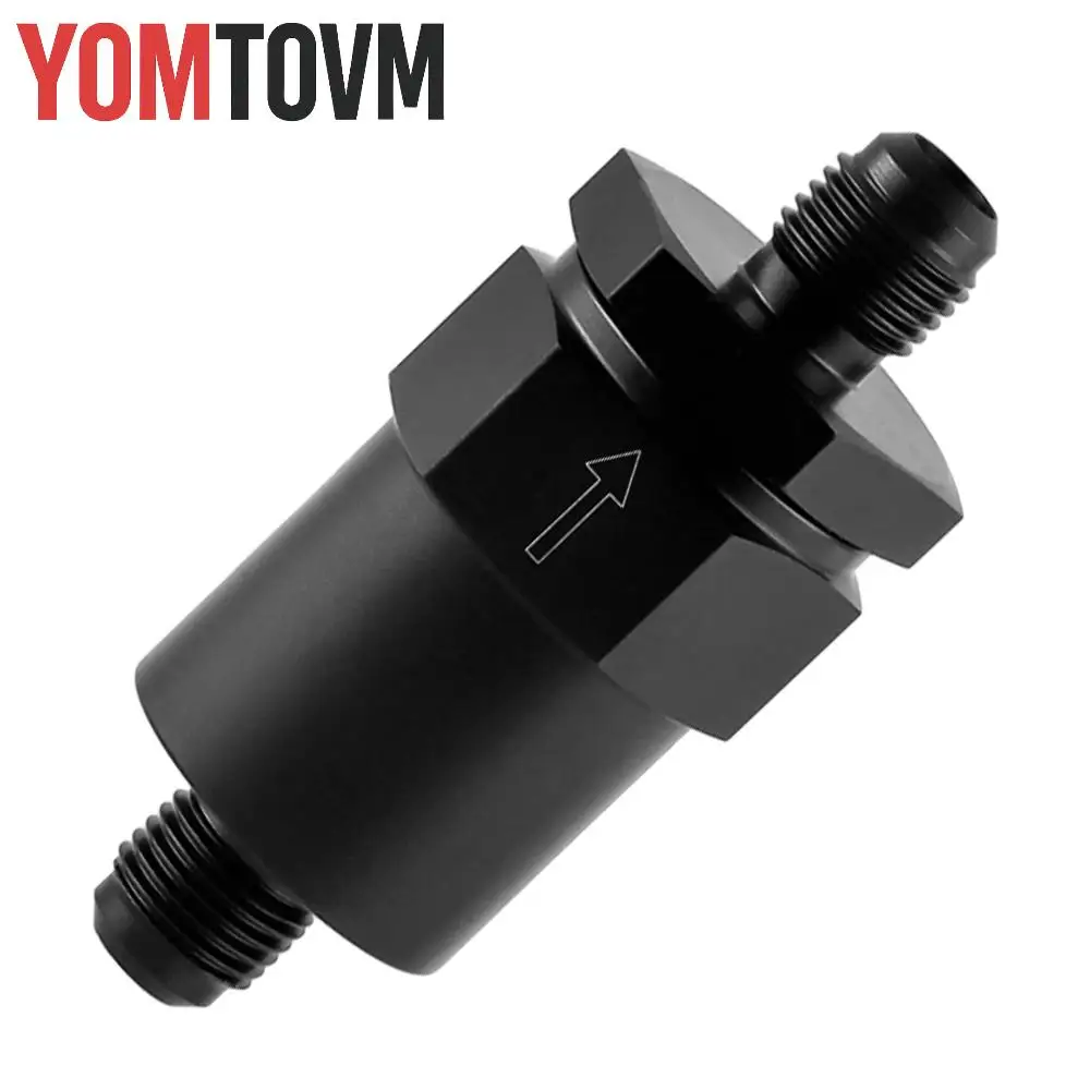 

For Most Car Efi Or Carb Fuel Systems 6AN Billet Inline Fuel Filter 30 Micron Aluminum Alloy Filter Fitting