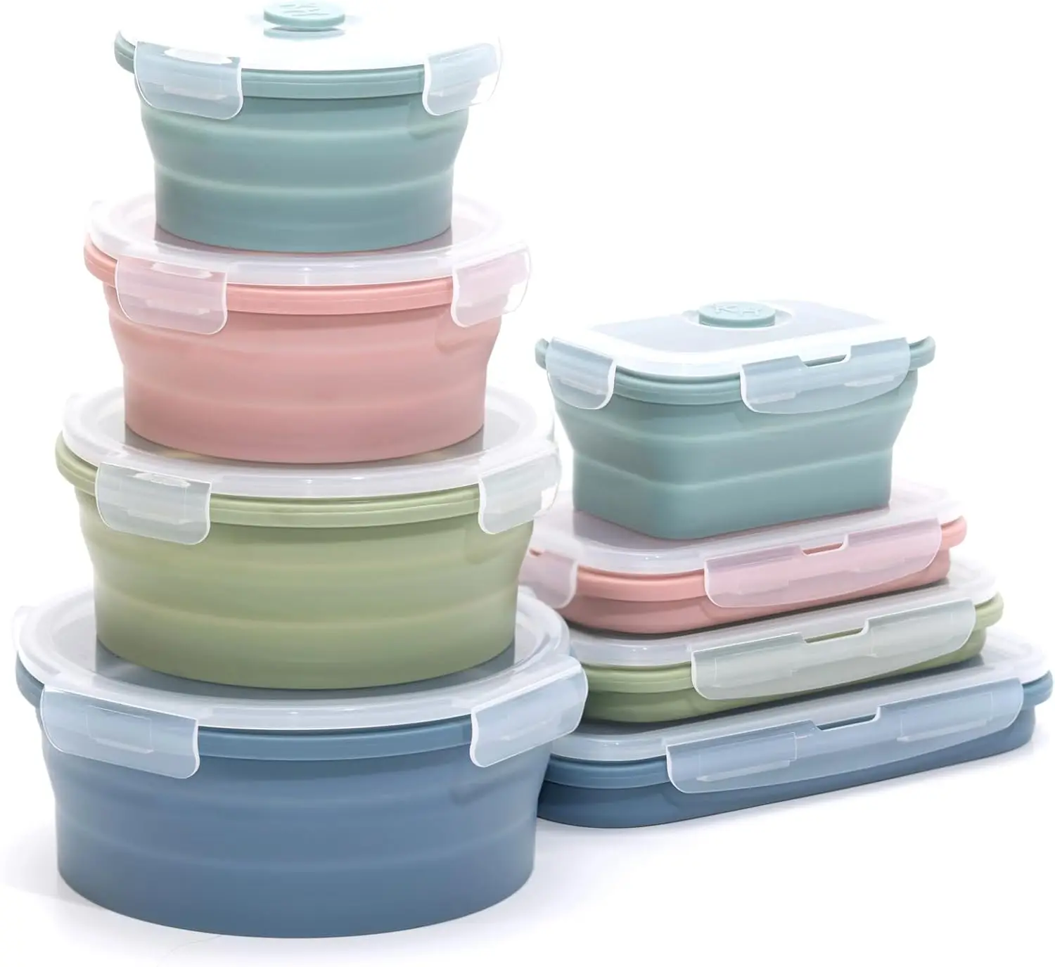 

Collapsible Silicone Food Storage Container Set, Space-Saving Kitchen Organizer for Meal Prep
