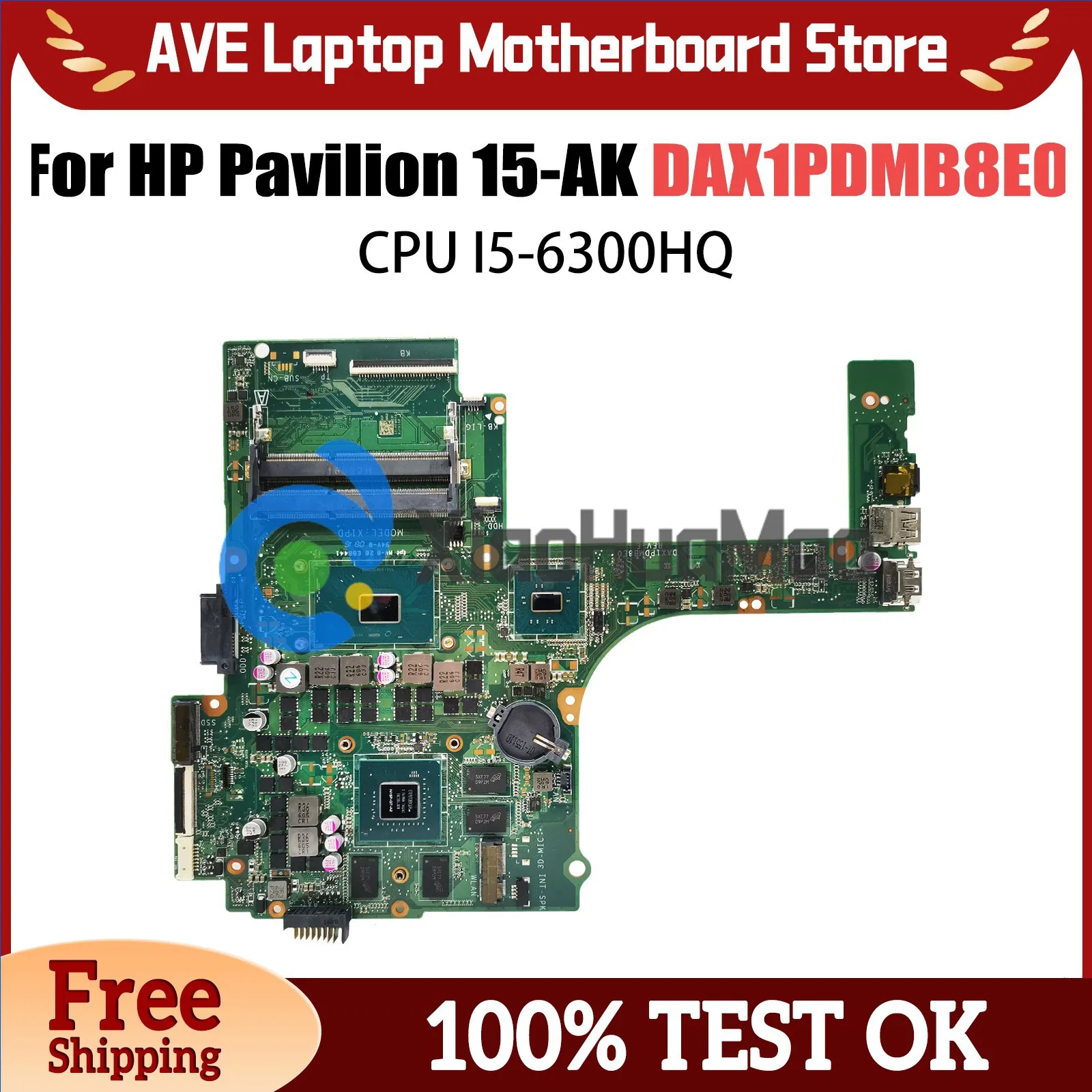 832847-601 Notebook Mainboard For HP Pavilion 15-AK Laptop Motherboard DAX1PDMB8E0 With I5-6300HQ CPU GTX950M DDR3 100% Tested