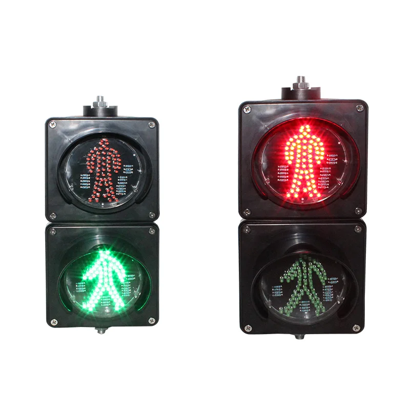 New Lens 100mm DC12V Or DC24V Or AC85-265V Pedestrian Led Traffic Signal Light