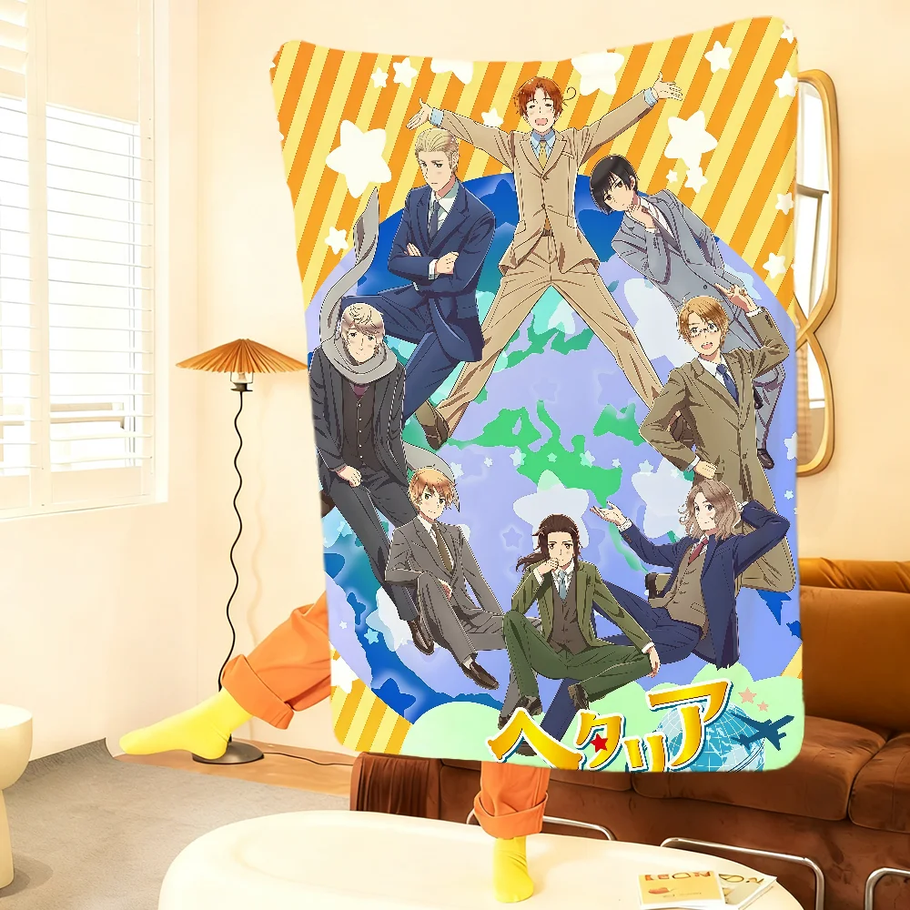 H-Hetalia  Anime W-World S-Stars Blanket Throw Super Cosy G-Group Plush Living Room Sofa Couch Childish Birthday Gifts