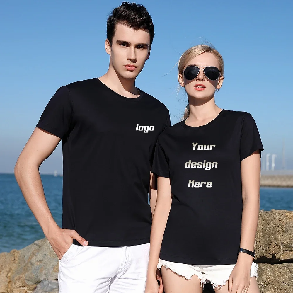 Superior Quality Men's T-shirts Women's Round Neck T-shirt 100% Liquid Ammonia Cotton Solid Color Short Sleeve Tees Custom Logo