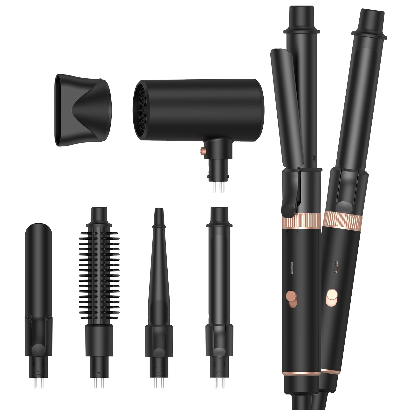 5 in 1 High-Speed Hot Air Styler - Professional Frizz-Free Blow Dryer Brush, Fast Drying, No Heat Damage - Curl, Volumize