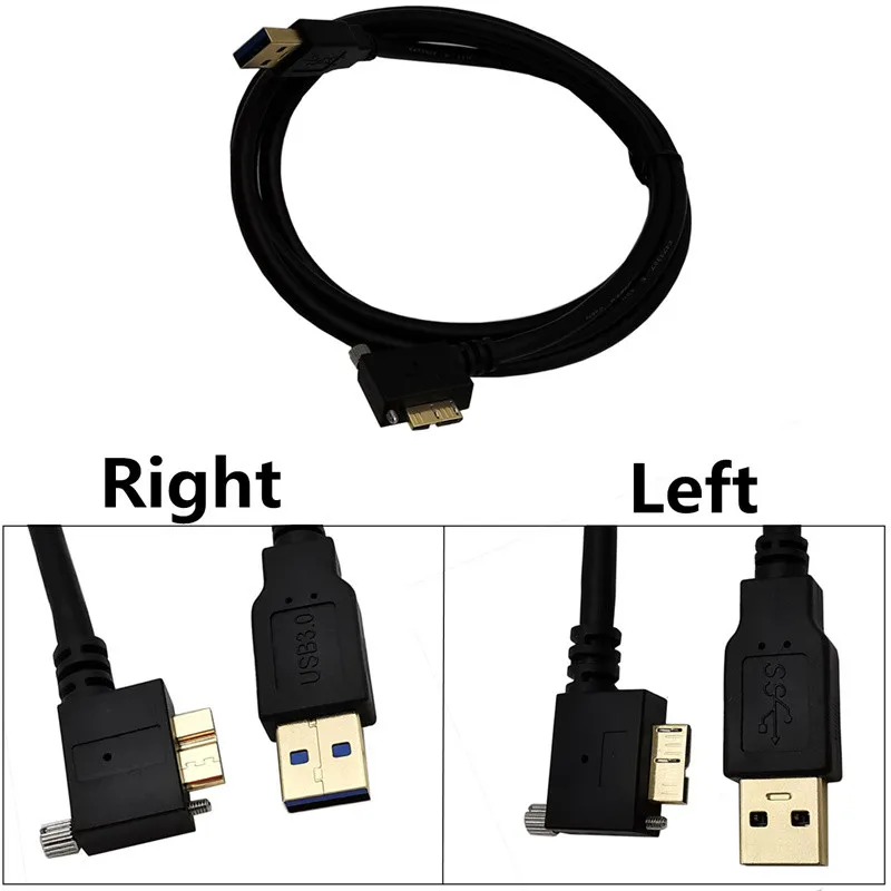 

Промышленная камера Micro B USB3.0 с углом 90 градусов, кабель для синхронизации данных и зарядки с отверстиями для фиксированных винтов для кабеля USB 3,0