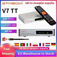 GTMEDIA V7TT DVB-T/T2 Terrestrial Digital TV Receiver H.265 HEVC 10Bit Tuner Full HD TDT DVB-C Decoder tdt hd tv receptor españa
