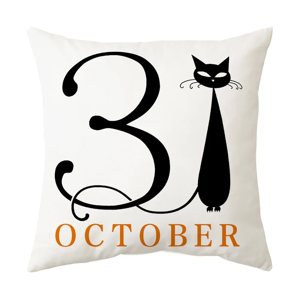 

Halloween Horror Castle Spider web Printed Cushion Cover Home Living Room Sofa Decoration Square Polyester Pillow Case