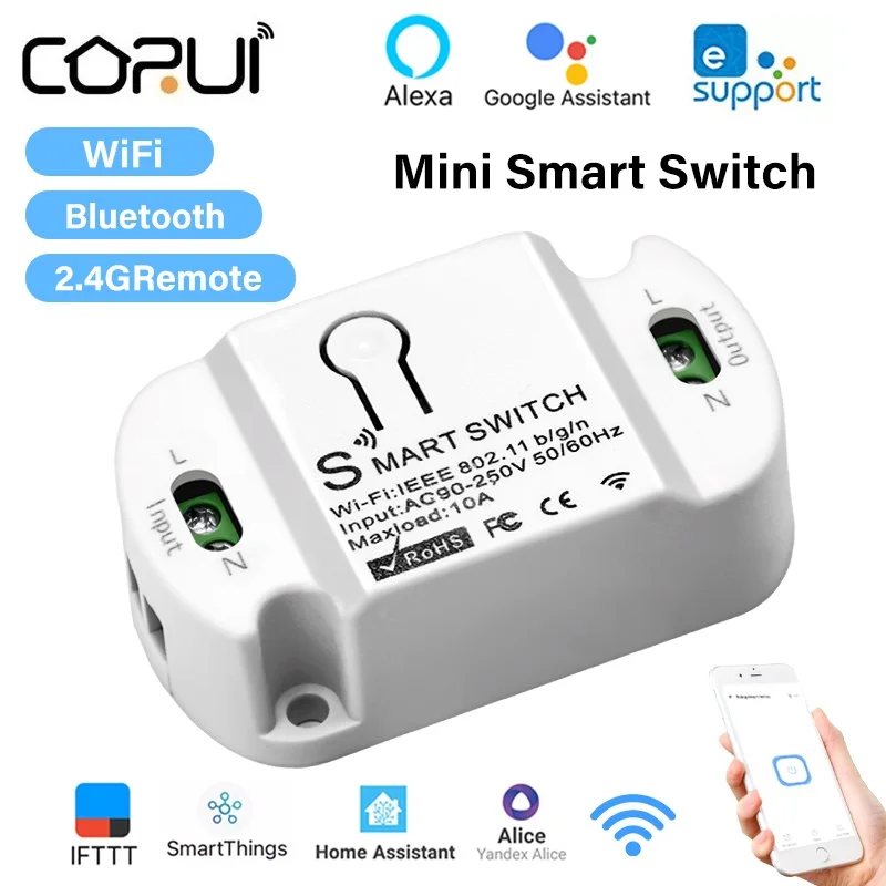 CORUI EWeLink Smart Switch Module Mini WiFi + Bluetooth + 2.4G Remote Control Work With Alexa Alice Google Home Smart Home Life