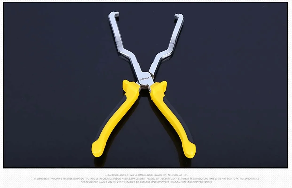 Fuel Line Clip Pipe Plier Disconnect Removal Tool Car Hose Clamp Plier Car Angled Clip Plier Tube Bundle Removal Repair Tool