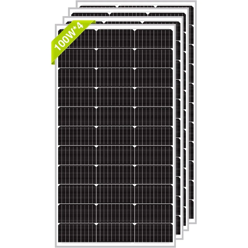 

400 Watt 12 Volt Mono Solar Panel, 4 Pieces 9BB 100W 12V Solar Panels High Efficiency Monocrystalline PV Module RV Marine Boat