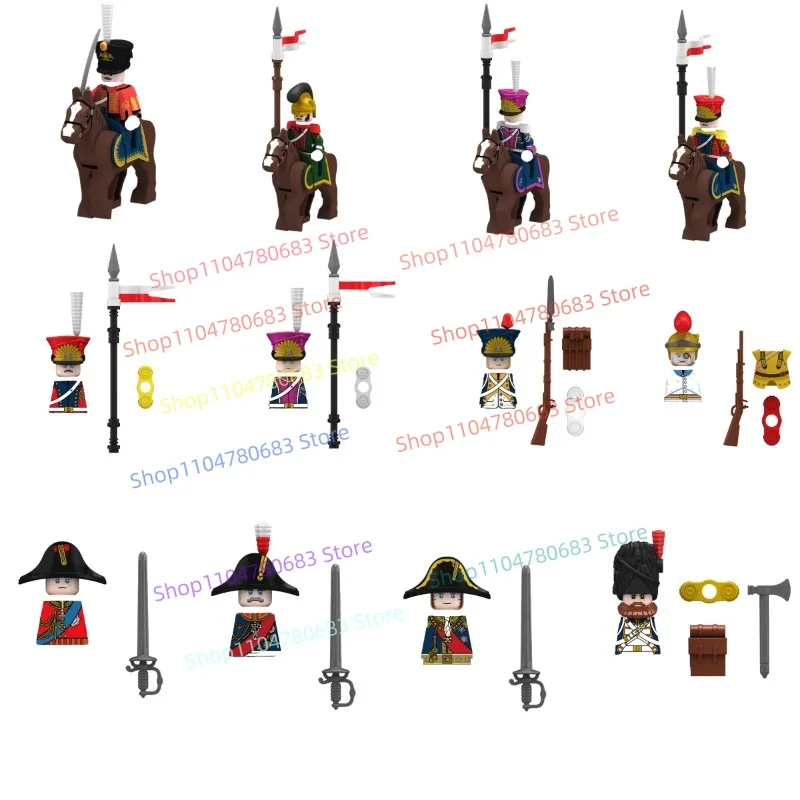 

MOC Building Blocks N049-052 French Cavalry Mini Figure Assembly Model Display Anime Cartoon Accessories Toy Gift Collectible