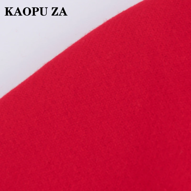 Kaopu-女性用の折り襟付きジャケット,長袖,ファッショナブル,ミドル丈,モノクロ,ボタントップ,新しい,秋,2022