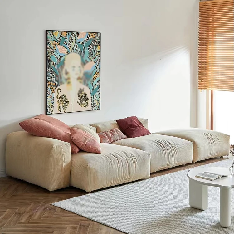 

Modern Furniture House Designer Sectional Sofa Sets Italy Chesterfield Sleeper Corduroy l Shape Couch Living Room