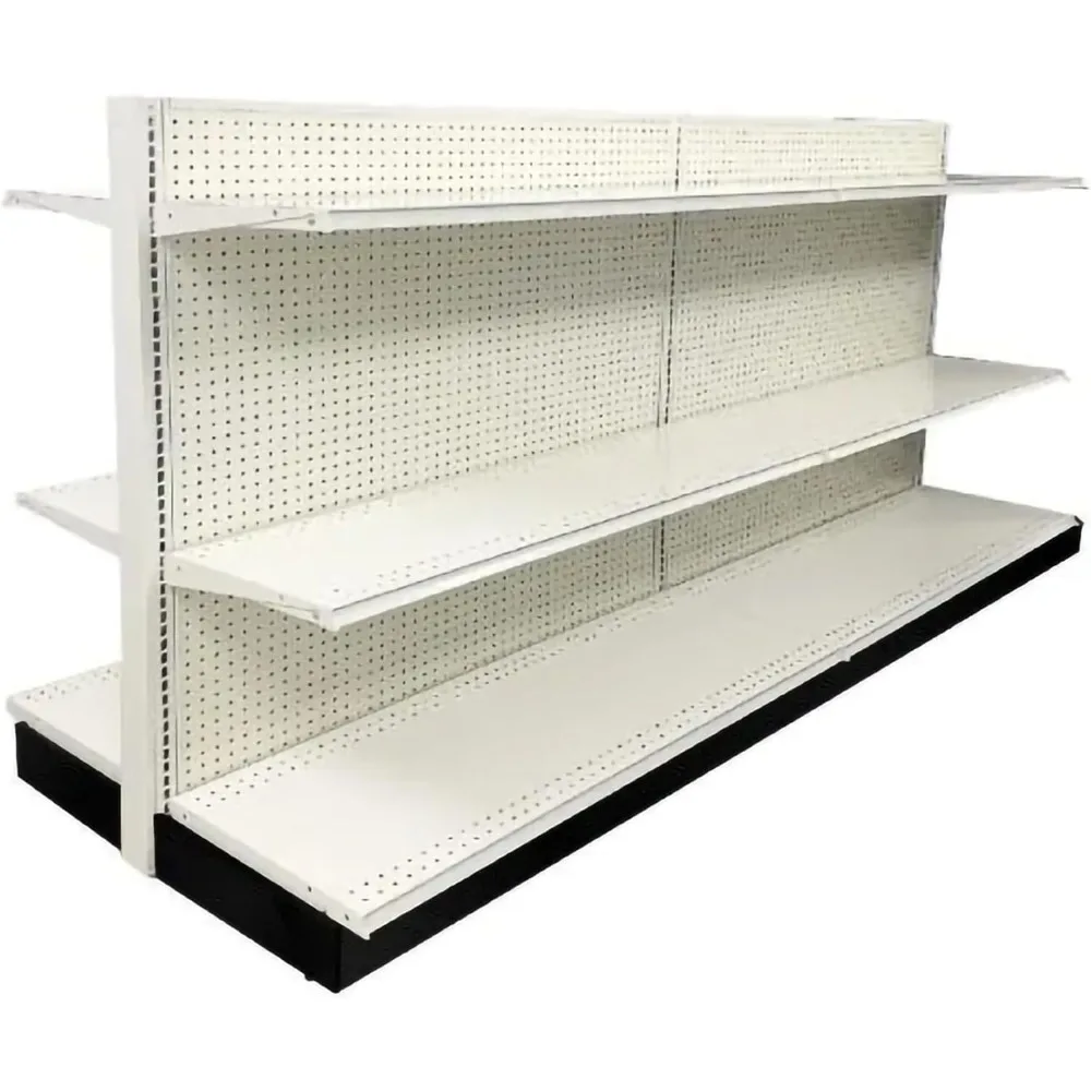 

48X12X72" Doublesided Add-on Gondola Display Merchandiser Unit, Excluding Shelves, Black MGDSA-481272-B-NF