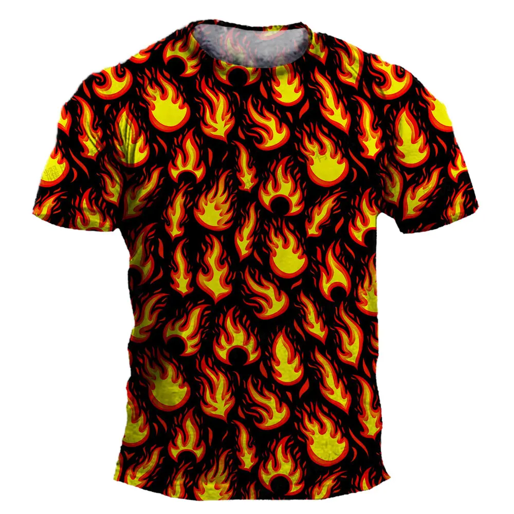 

Mens T shirts Cool Flame Graphic Top Aesthetic Clothing Women Streetwear Man Short Sleeve Harajuku Men's Clothing Casual T-shirt