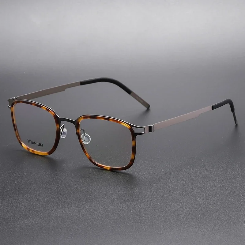 

Titanium Eyeglass Frames Optical Lenses Square Denmark Linde 9912 No Screw Korea Glasses Frames Optical Ultra-light Business