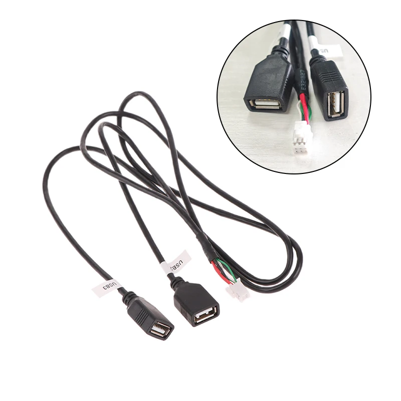 Multimedia Car Player Wire Harness Plug Connector 6 Pin Dual USB Interface Cable Adapter For Android Radio Navigation