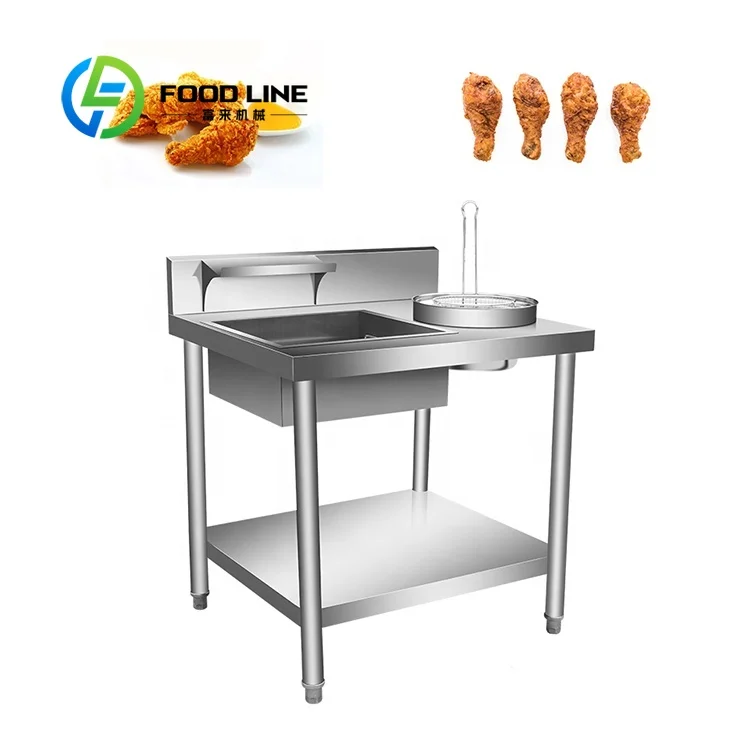 Fried Chicken Breading Sifter Table Peanut Flour Coating Machine Fast Food Manual Breading