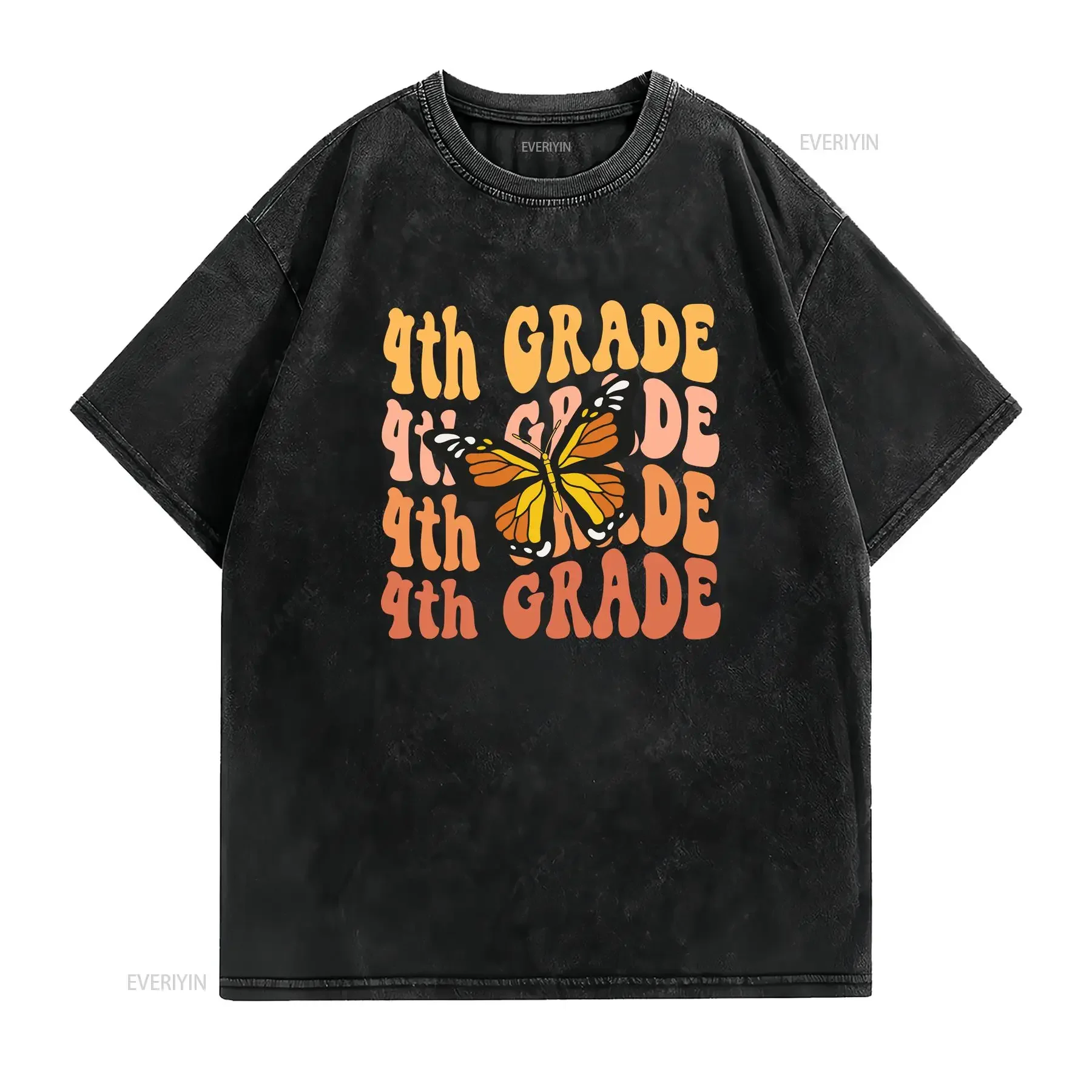 Retro Fourth Grade Teacher T Shirt 4th First Day of School Matching New Squad vintage Washed streetwear Unisex