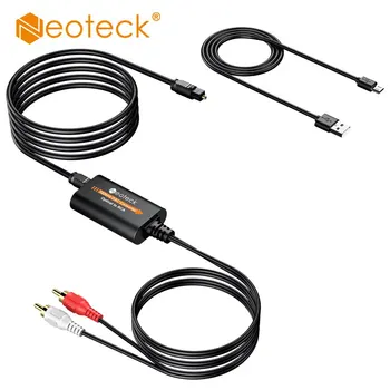 Neoteck 디지털-아날로그 오디오 변환기, 광학 토스링크-RCA 오디오 어댑터, 수 커넥터 DAC 변환기, 192kHz