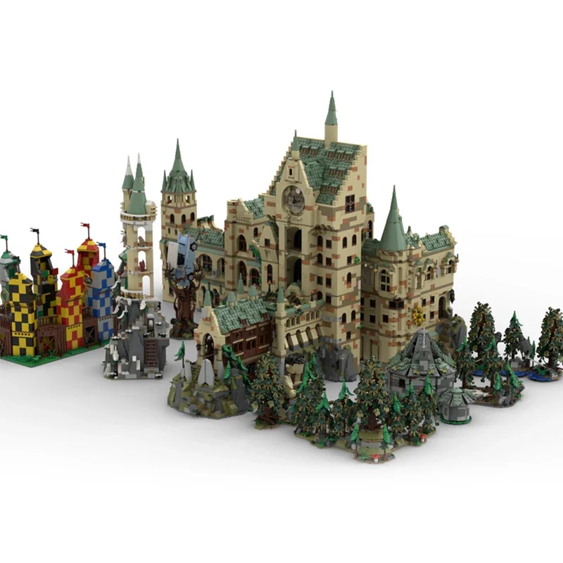 MOC マジックワールドビルディングレンガ究極のモジュラーホグワーツグラウンドとハリーズキャッスルバンドルブロックモデルおもちゃ子供の誕生日プレゼント