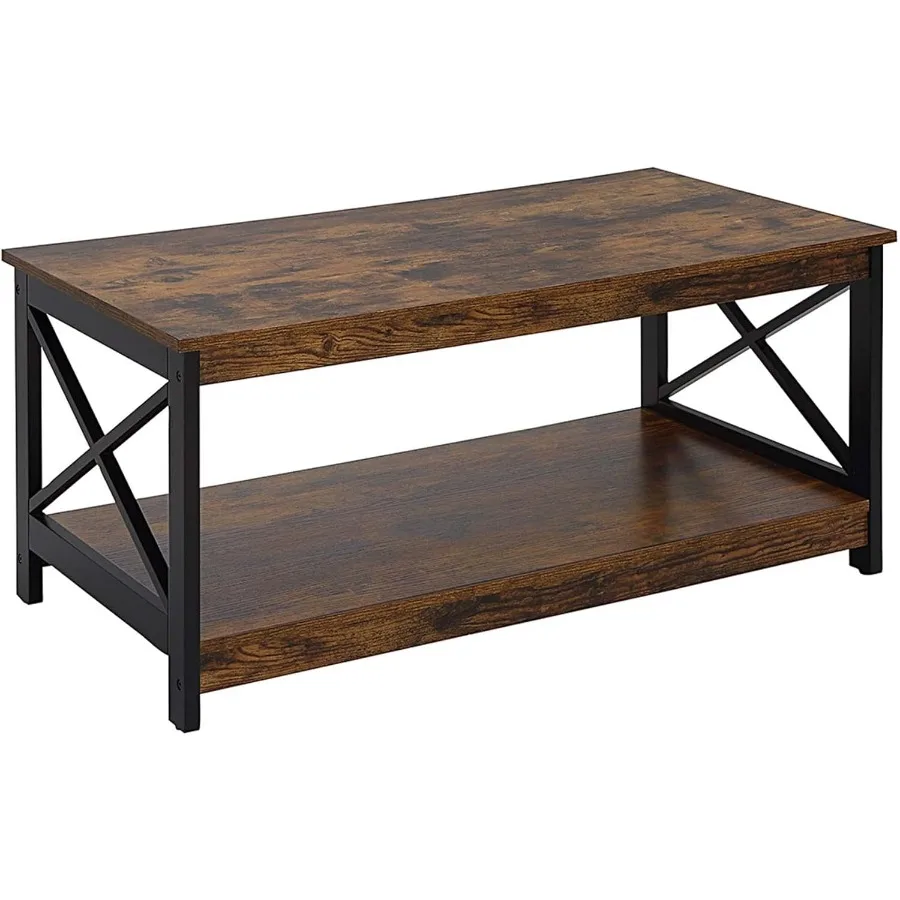 Ox Coffee Table with Shelf Barnwood Black