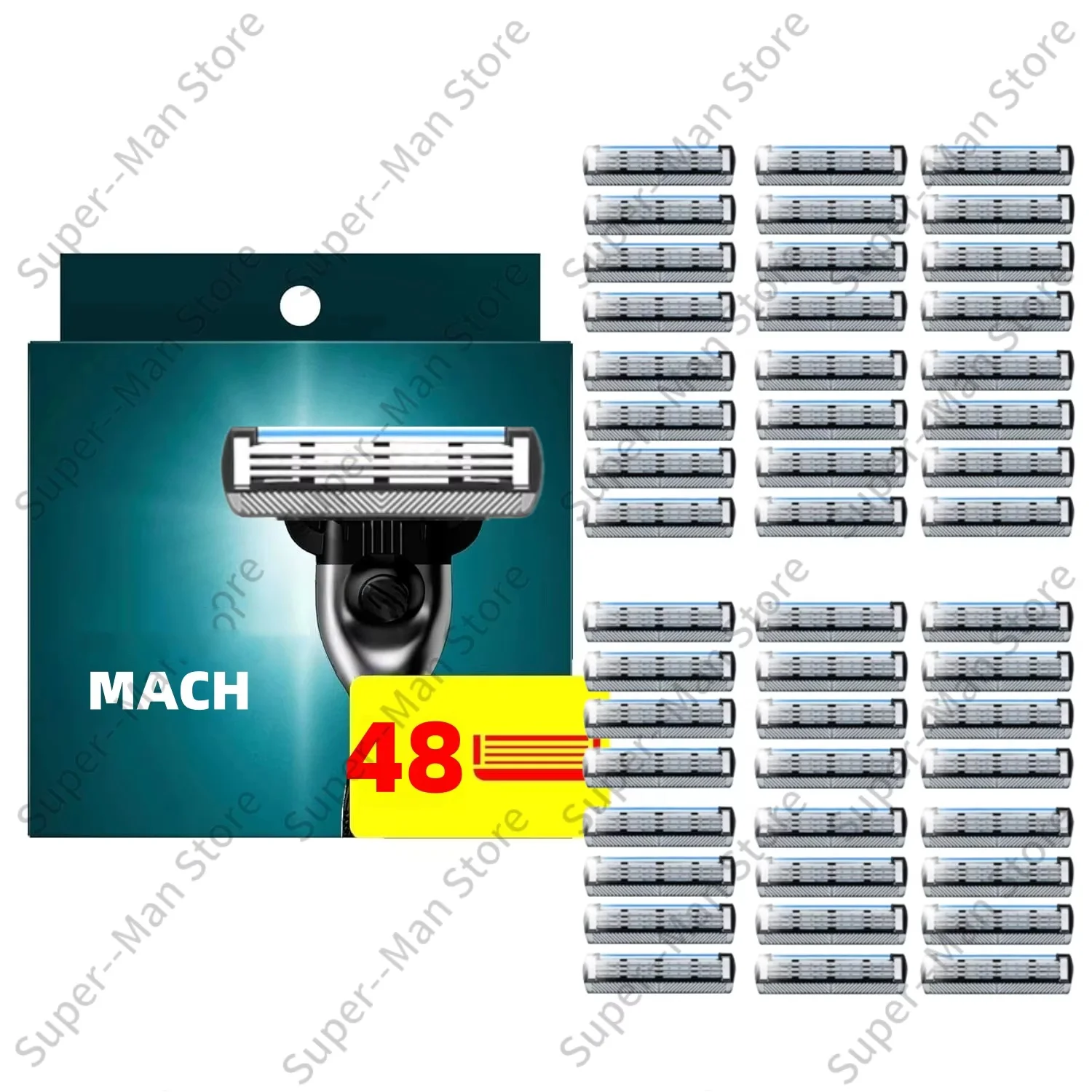 Mach3 Sensitive Rasierer für Männer, Klingenauflagen, für empfindliche Haut, schwenkbarer Kopf