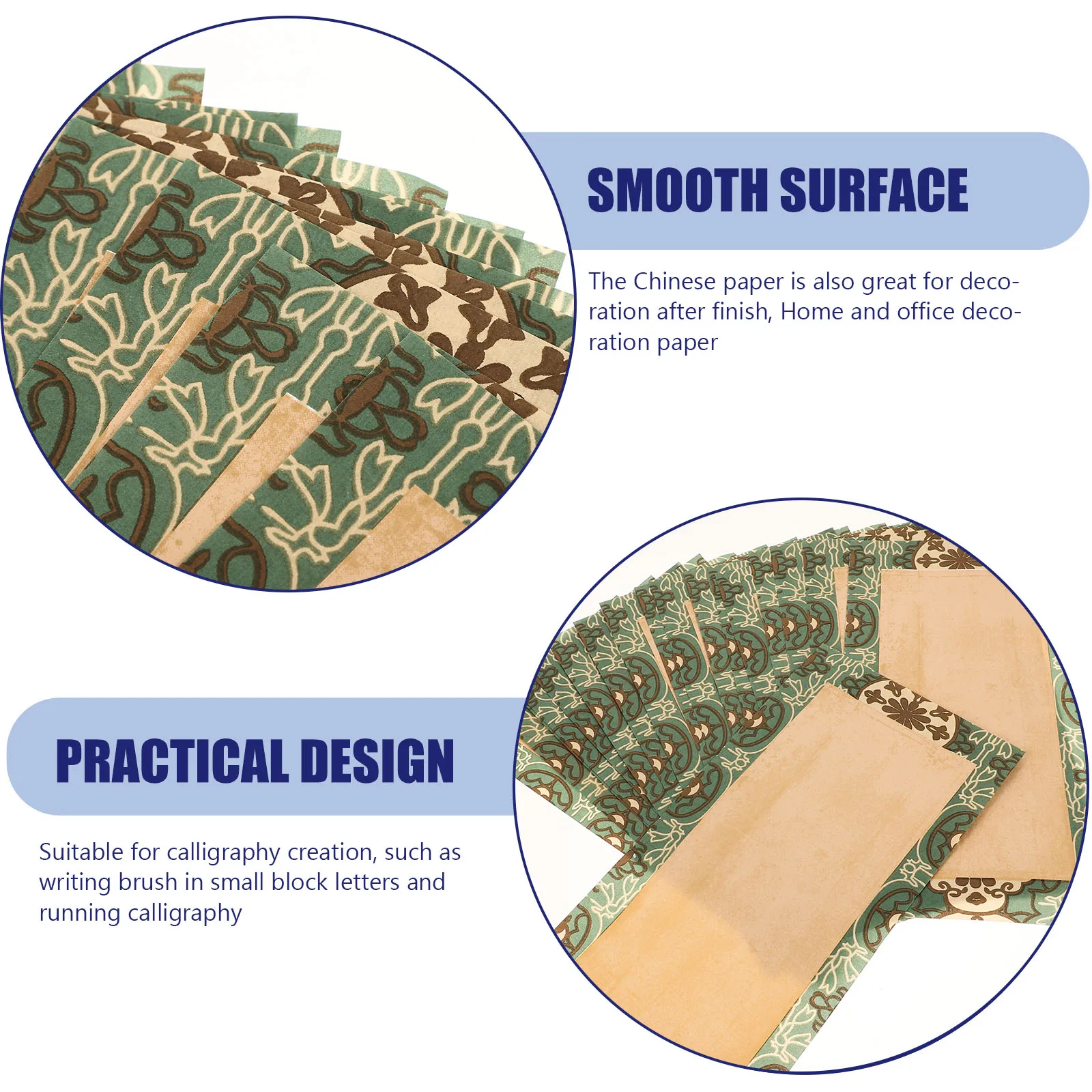 40 Sheets Vintage Rice Paper Vivid Art Xuan Printing Professional Calligraphy Chinese Practice for Storage Box