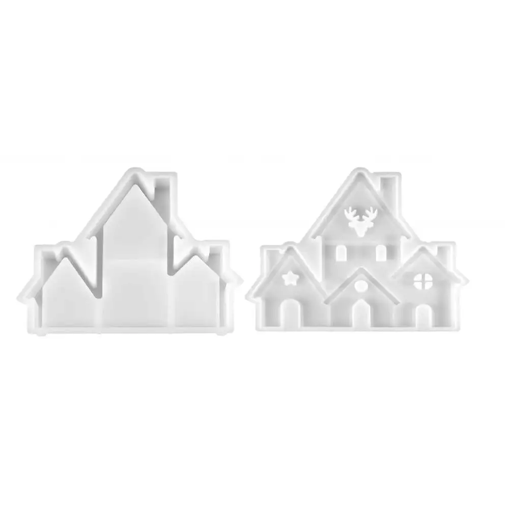 

3D дом форма для литья эпоксидной смолы Рождественский дом гипсовая форма дом гипсовая форма домашний декор