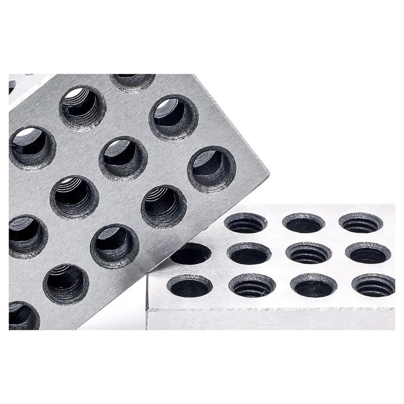 A34R Acciaio di precisione 1-2-3 blocchi (1" X 2" X 3") - Confezione da 2, 23 fori in 123 coppie di configurazione