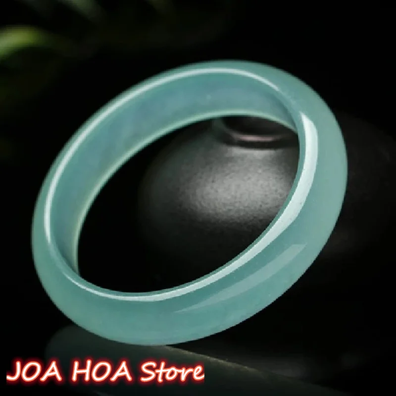 Genuine Natural Ice Color Jade Bangle Charm Jewellery Fashion Accessories Hand-Carved Bracelet Amulet Gifts