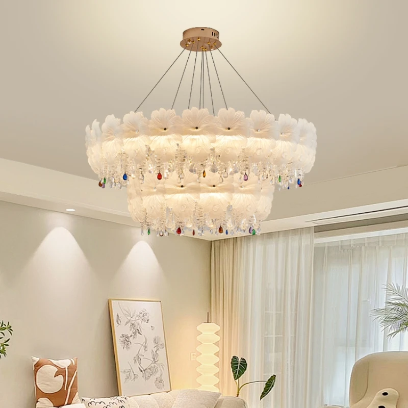 French Crystal Chandelier Modern Luxury Pendant Light for Living Room Dining Room Bedroom 2024 Minimalist Elegant Chandelier