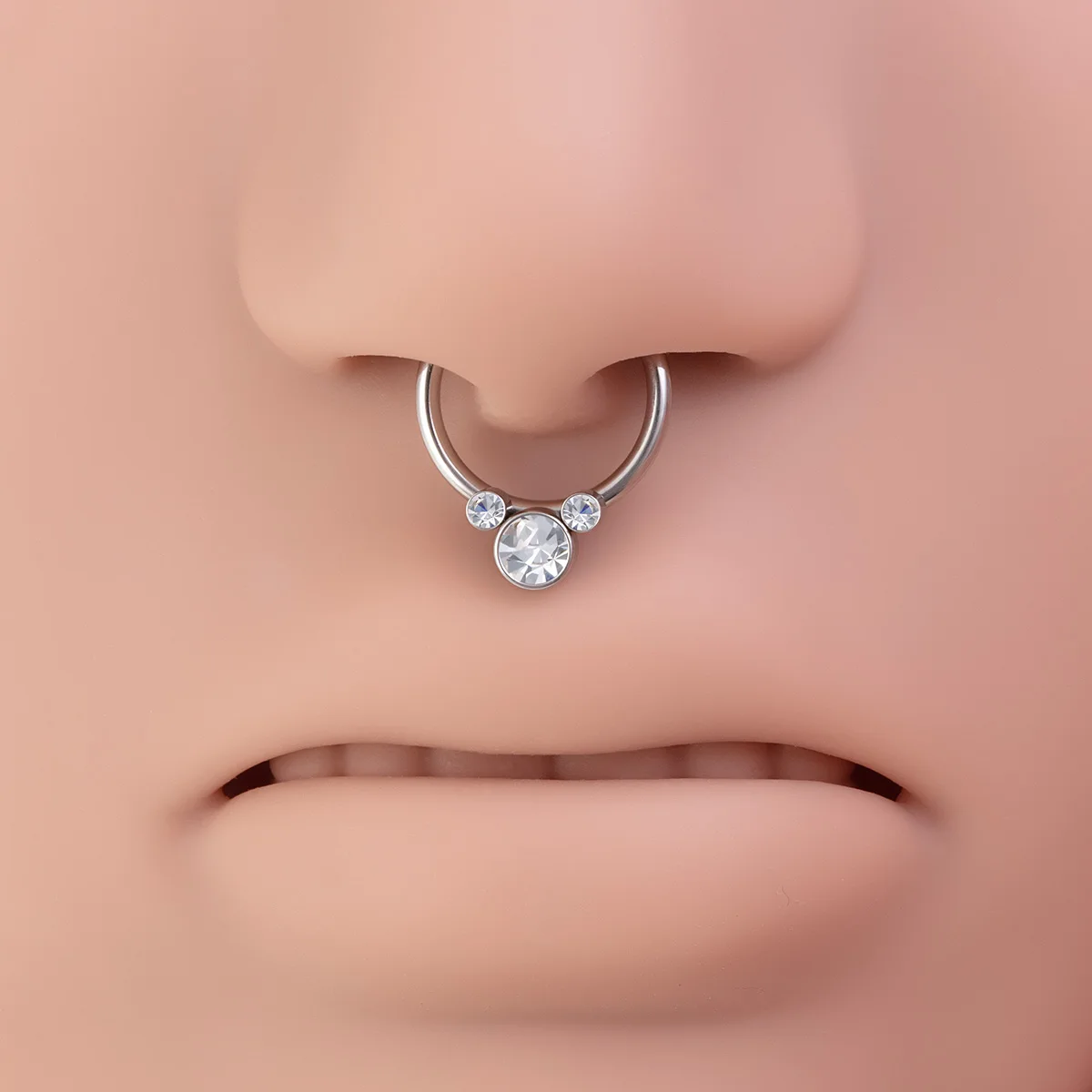 1pc Surgical Steel CZ Septum Jewelry Hinged Segment Ring Body Piercing Nose Hoop Lip Rings Helix Cartilage Tragus Rook Earrings