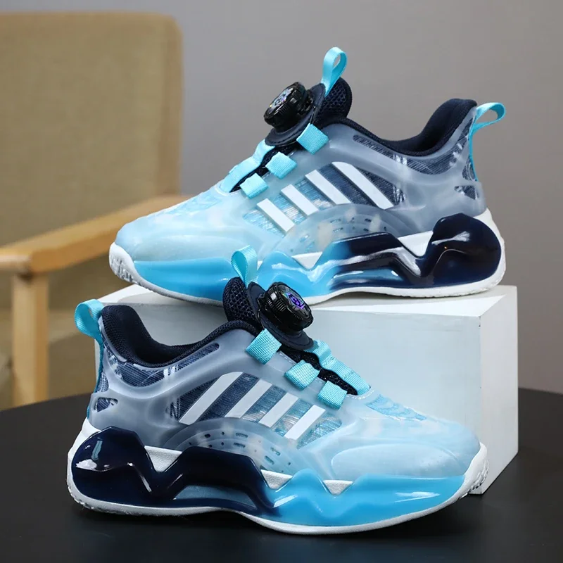 New Lightweight Children Sports Shoes Swivel Buckle Boys Sneakers Casual Breathable Running Trainers Outdoor Kids Tennis Shoes