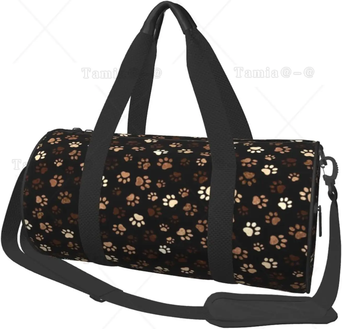 Gym Bag Dog Paw Print vintage Style Duffel Barrel Bag Backpack Lightweight Travel Cylinder Bags for Swim Training