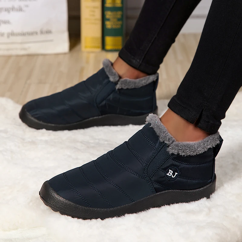 Men Snow Boots Plush New Warm Ankle Boots for Waterproof Men& Boots Female Winter Shoes Keep Warm Flat Unisex Men Shoes image 2