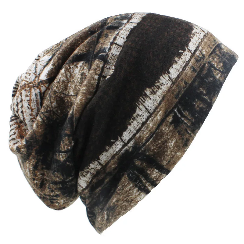 Autumn Winter Women Skullies Beanies Vintage Design Dual-use Hats For Girl Thin Ladies Fashion Feminino Scarf HT075