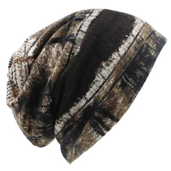 Autumn Winter Women Skullies Beanies Vintage Design Dual-use Hats For Girl Thin Ladies Fashion Feminino Scarf HT075