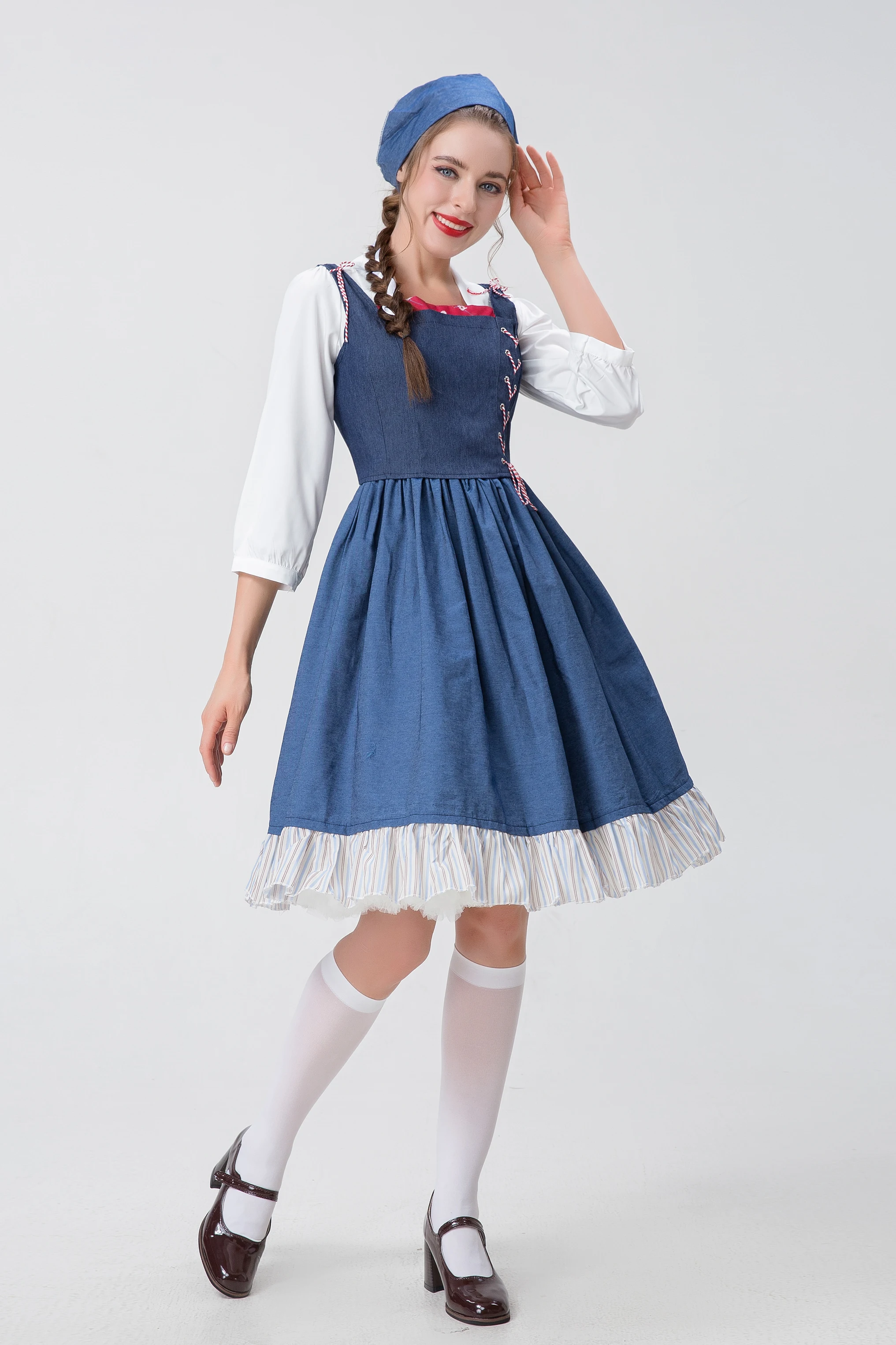 Đức Oktoberfest Bayern Truyền Thống Bia Cô Gái Dirndl Trang Phục Halloween Carnival Đảng Pháp Lolita Người Giúp Việc Wench Cosplay Váy