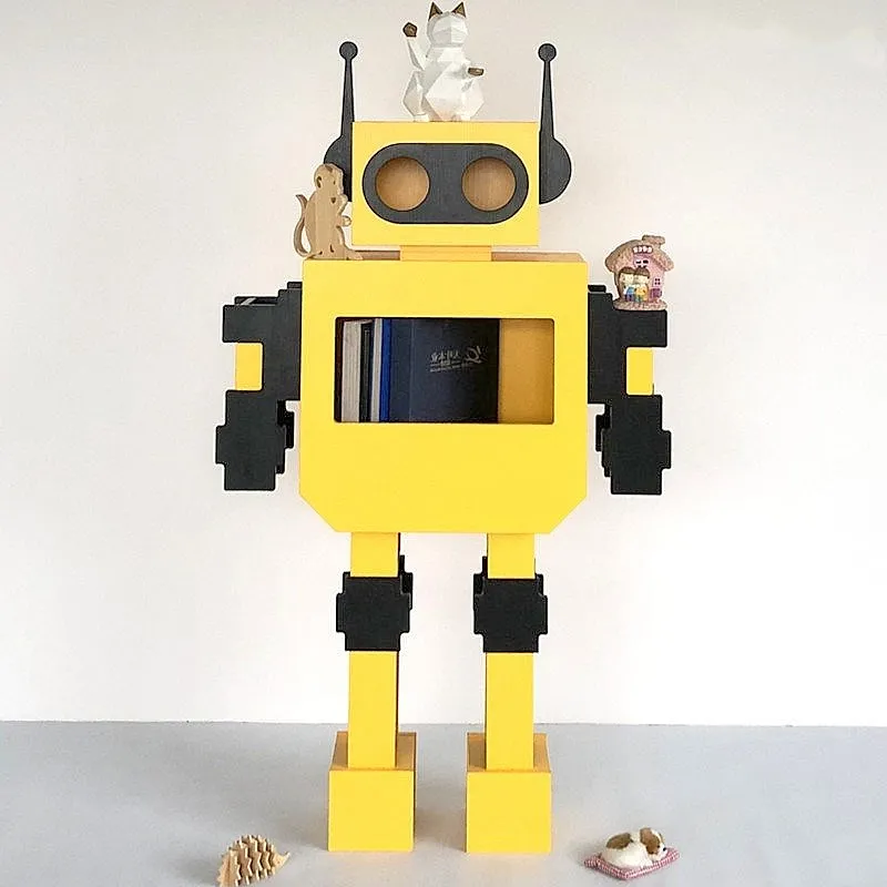 Bumblebee robot floor ornament, model room bookshelf, science and technology early education display shelf